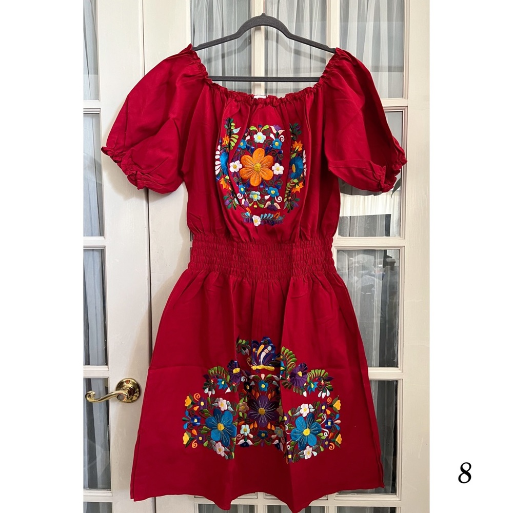 Mexican Peasant Style Embroidered Dress